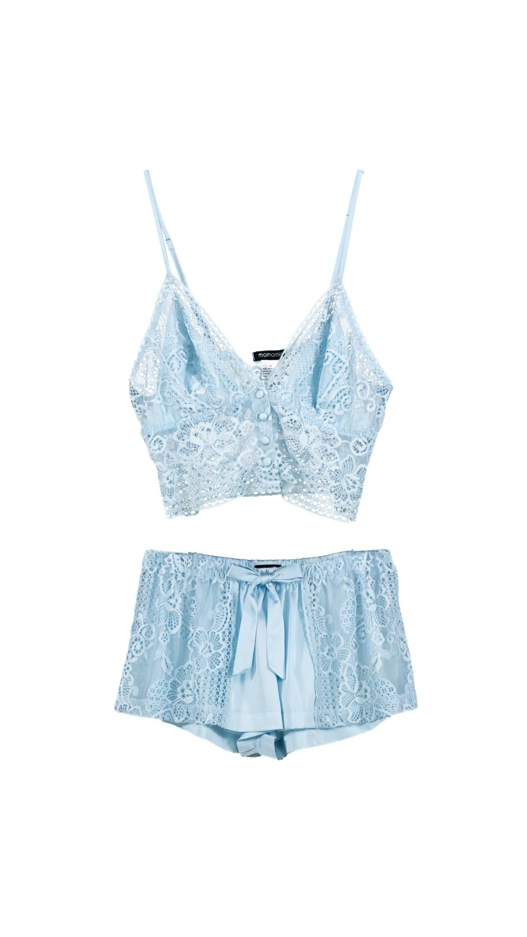 Our best selling Water Lily Lace Bralette paired with our Water Lily Lexi  Shorts is a dream combo 🤍☁️ Shop these staple looks th